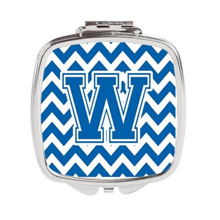 Carolines Treasures Letter W Chevron Blue and White Compact Mirror CJ1056-WSCM